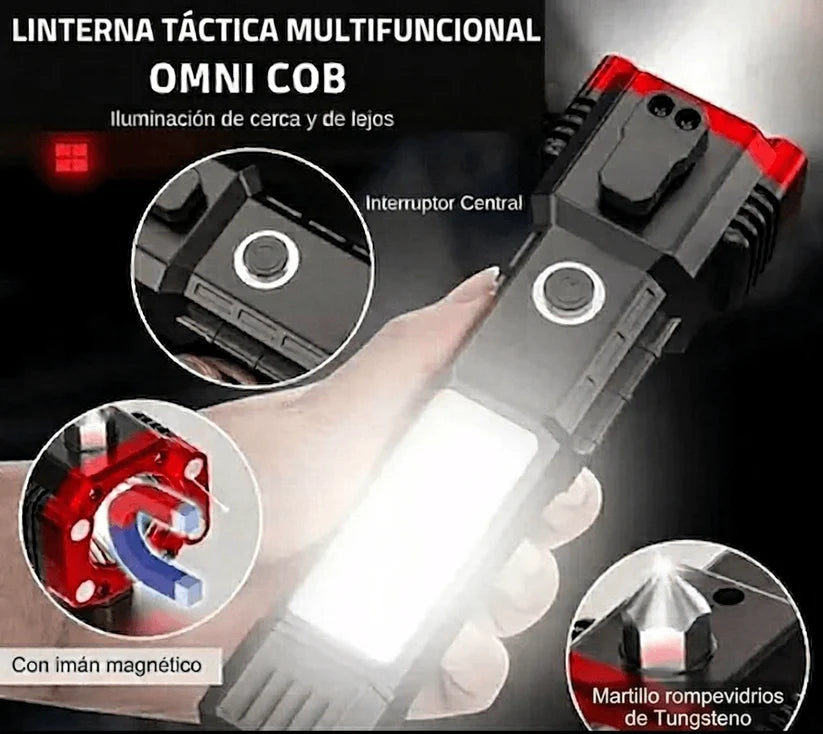 Linterna de Emergencia 6 en 1  – Luz LED, Power Bank y Herramientas de Rescate